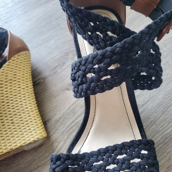 Black rue 21 etc  Wedge Sandals Size M 7/8 - Picture 5 of 10